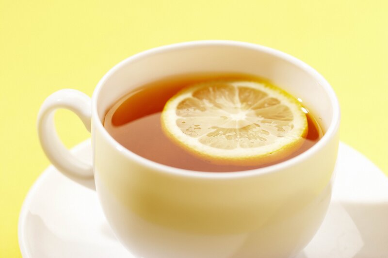 Lemon tea in a cup