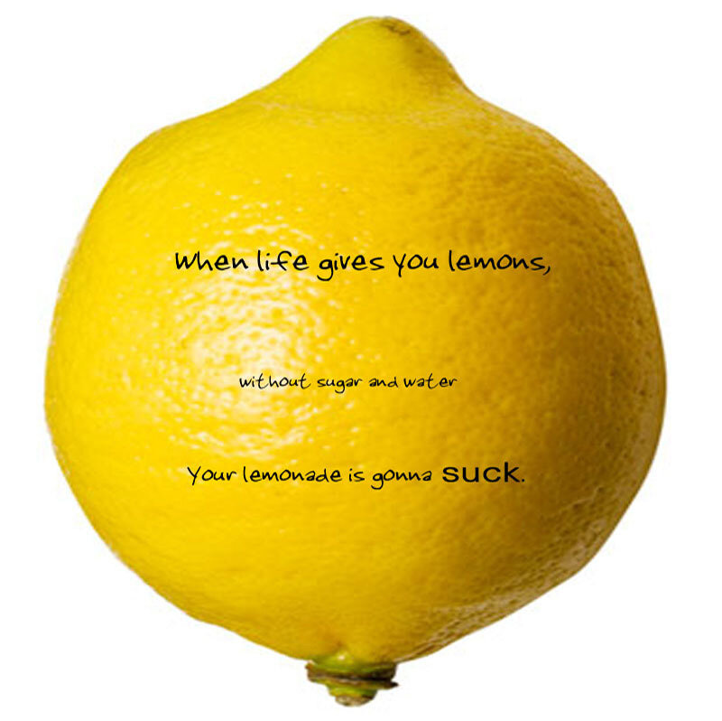 lemon with quote