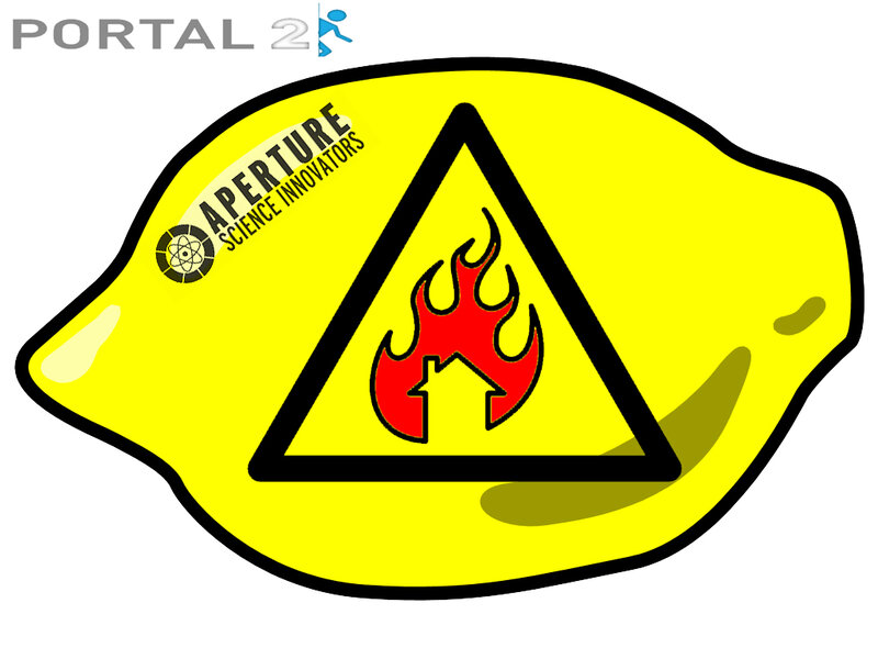 Lemon with Warning Symbol