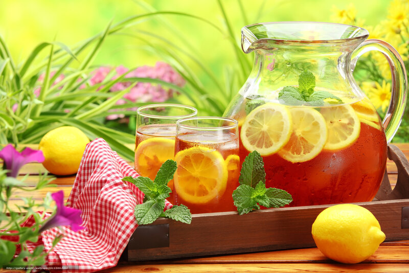 Lemonade in Pitcher — Yellow, Refreshing, Summer, Photograph, Lemons, Mint, Glasses
