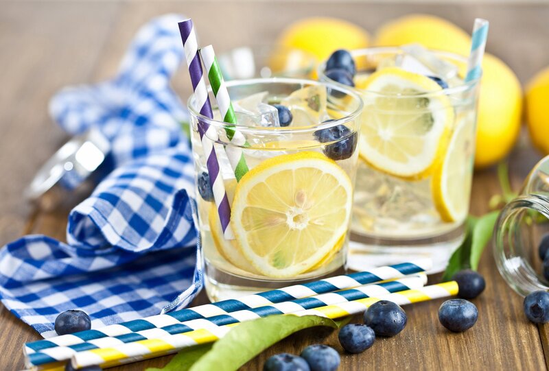 Lemonade with Blueberries — Yellow, Refreshing