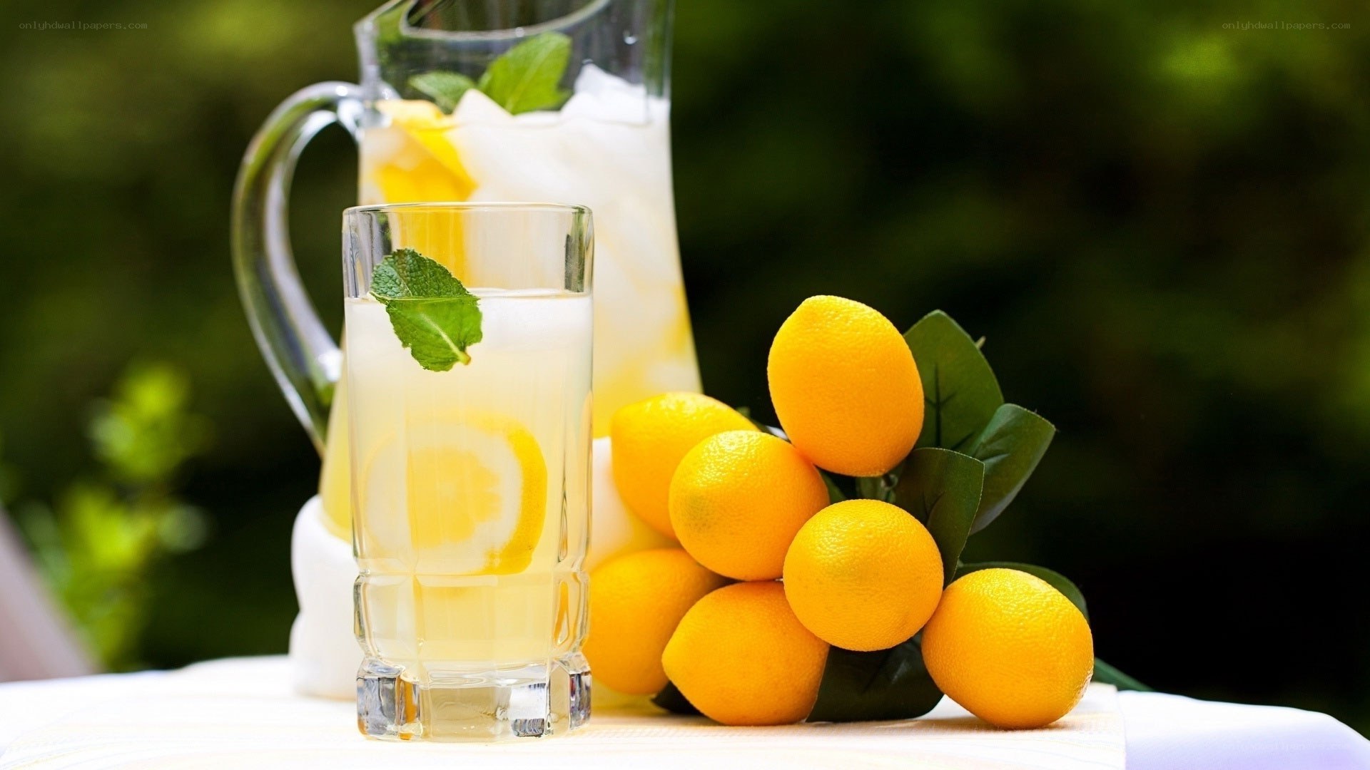 lemonade with lemons and mint