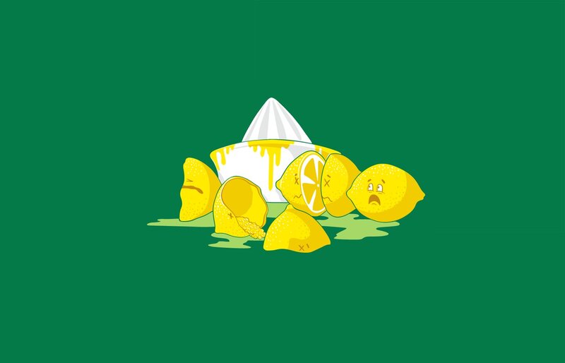 Lemons Being Squeezed — Green, Dramatic