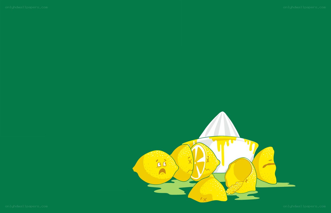 lemons crushed by juicer