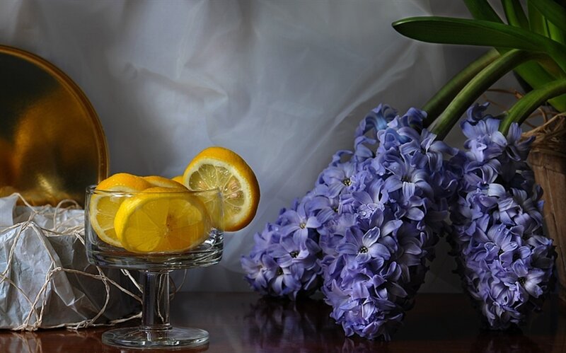 Lemons in Glass Bowl