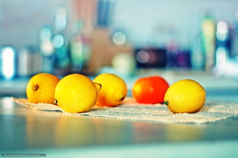 lemons on a kitchen counter