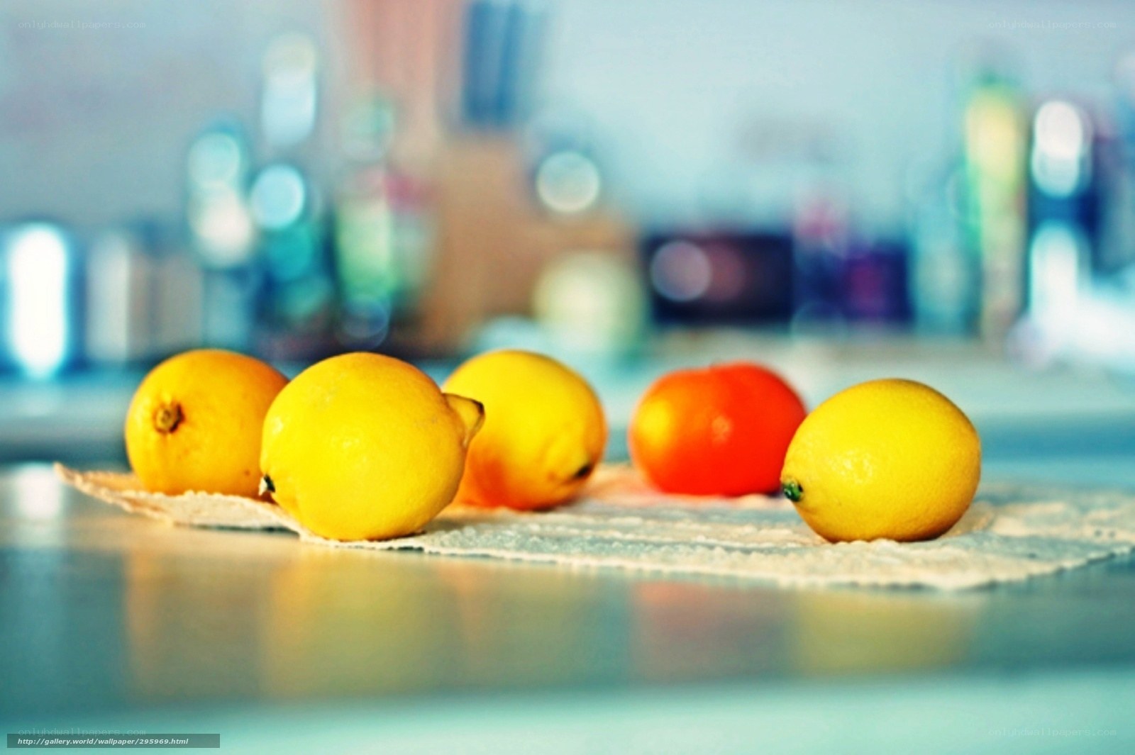 lemons on a kitchen counter