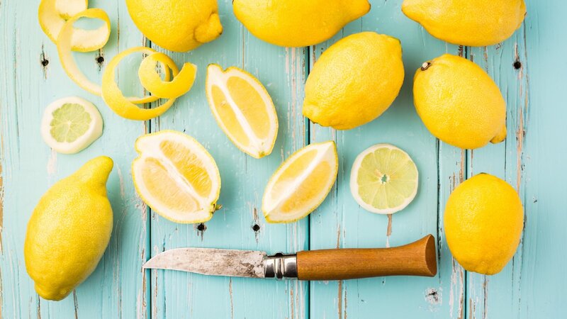 Lemons on Wooden Surface — Yellow