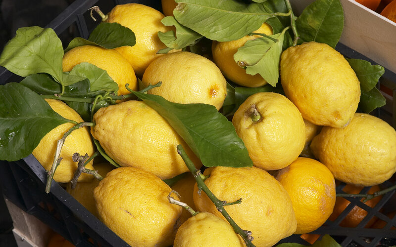Lemons with Leaves — Yellow