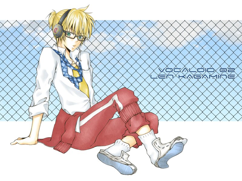 Len Kagamine sitting on ground