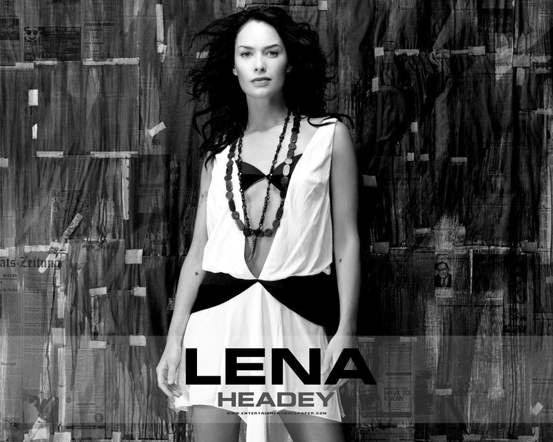 Lena Headey in black and white