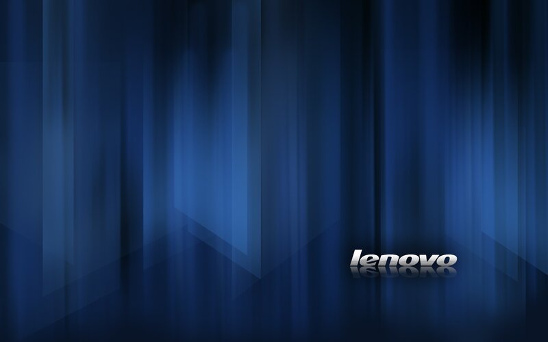 Lenovo Logo on Blue Background — Minimalist