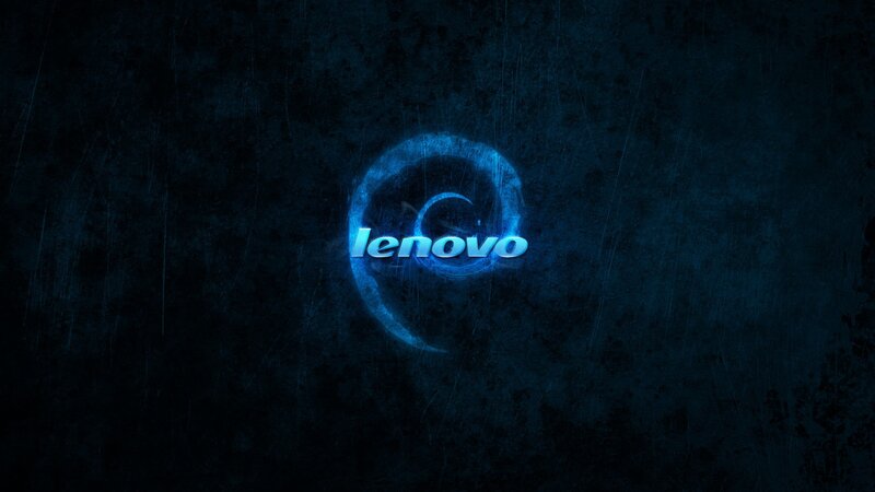 Lenovo logo on dark background