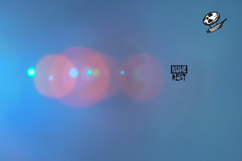 Lens Flare on Blue Background