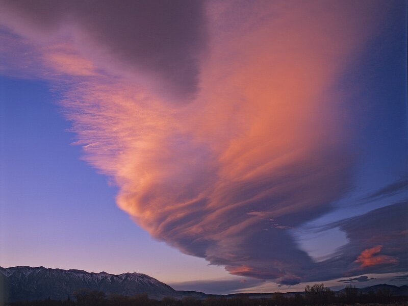 Lenticular Cloud over Mountains — Purple, Dramatic