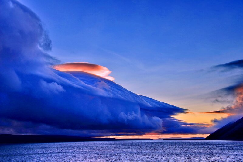 Lenticular Cloud over Water — Blue