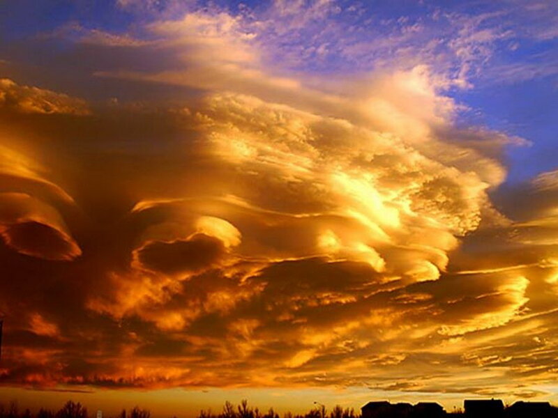 Lenticular Clouds at Sunset — Orange