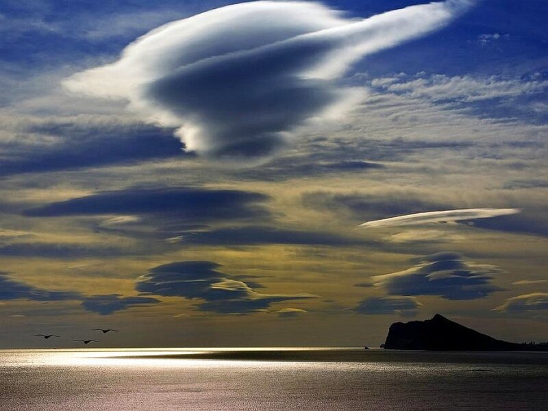 Lenticular Clouds over Sea