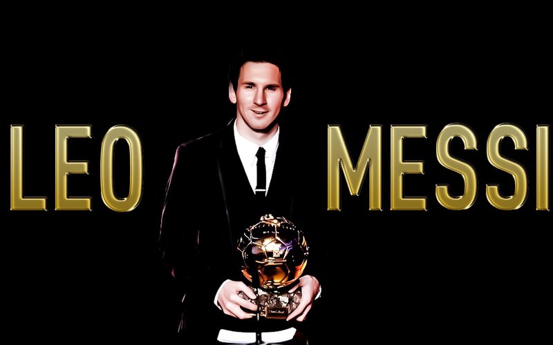 Leo Messi with Ballon d'Or