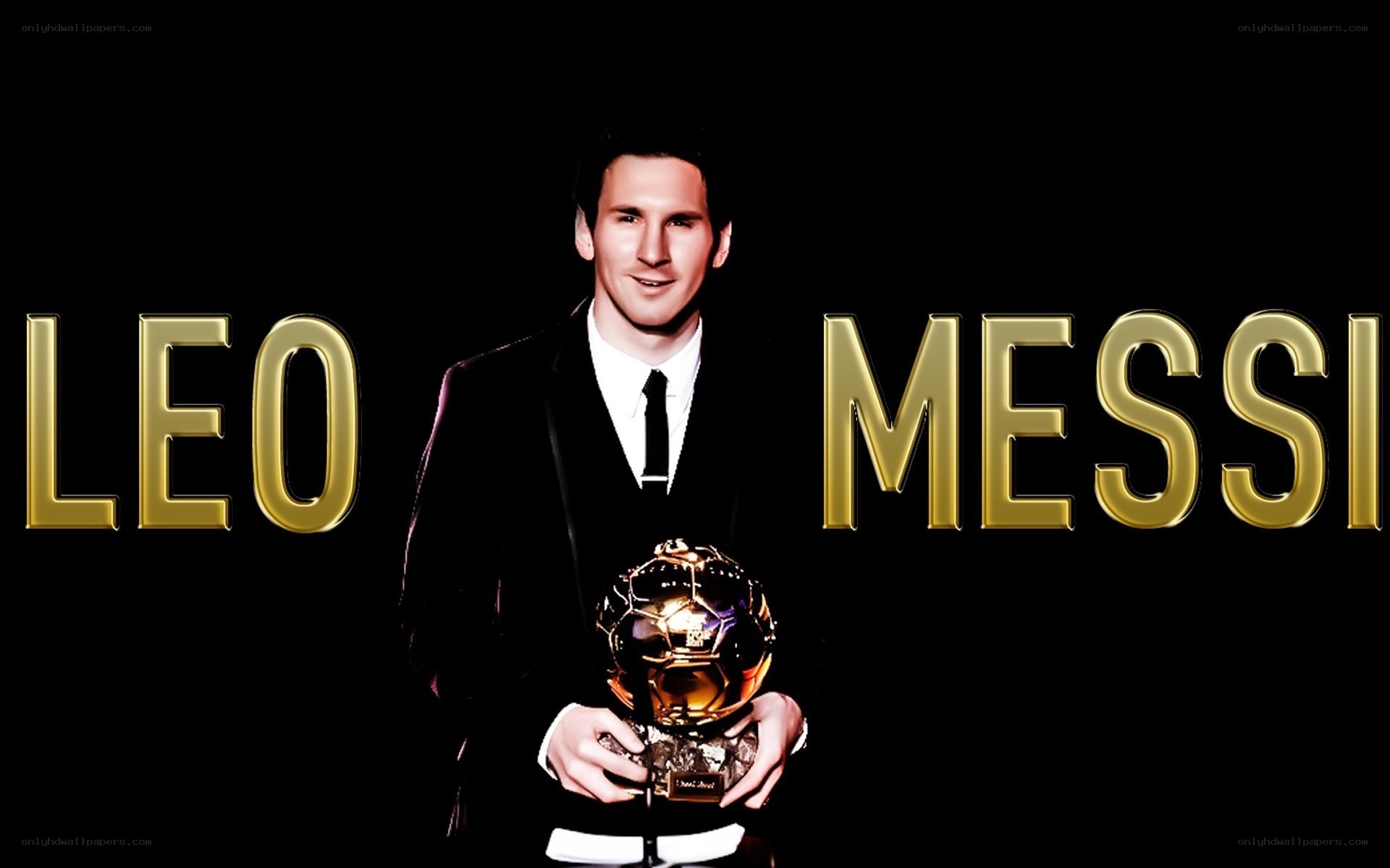 Leo Messi with Ballon d'Or