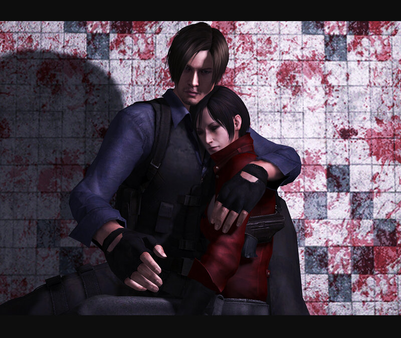 Leon and Claire Hugging