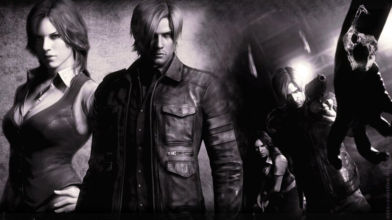 Leon and Claire in Black-and-white