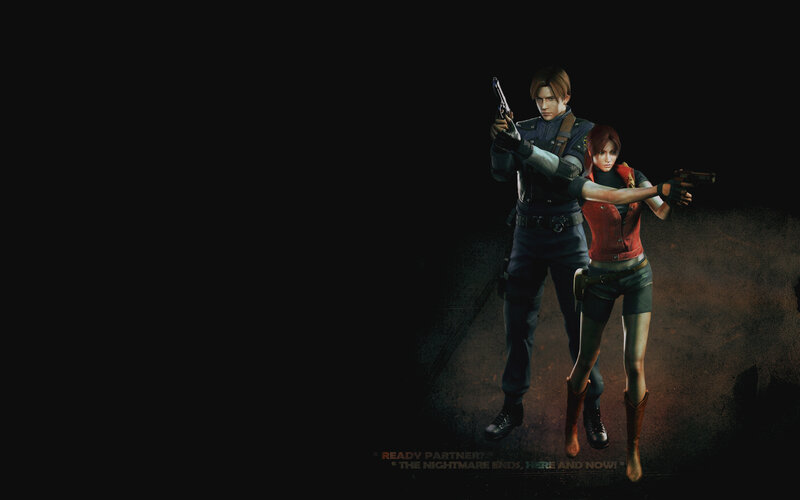 Leon and Claire in Combat