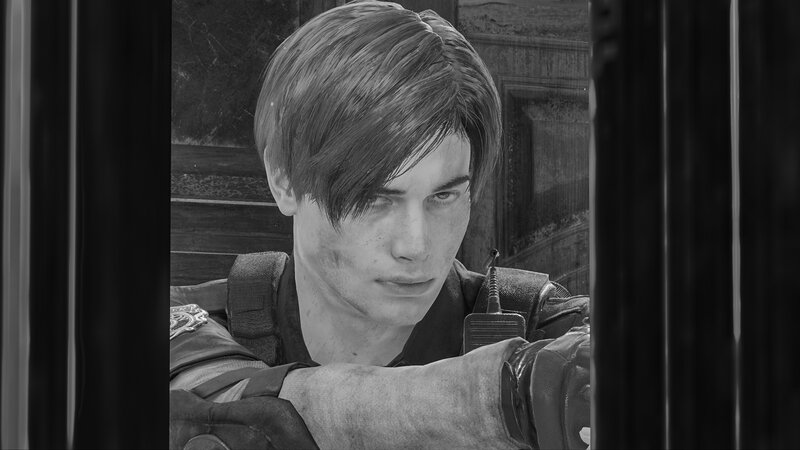 Leon S. Kennedy — Black, Serious, 3d Render, Radio