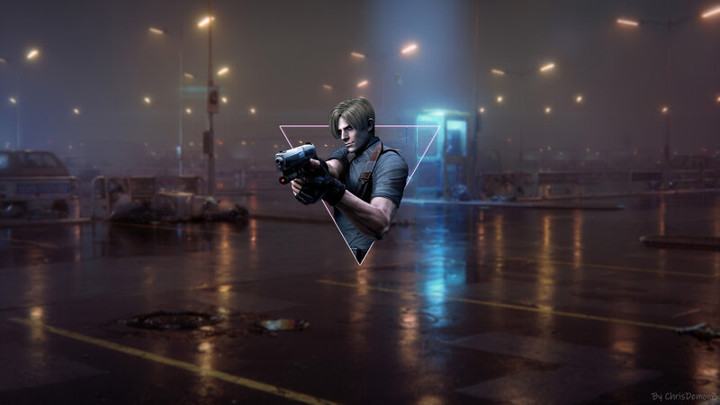 Leon S. Kennedy Holding Gun — Gray