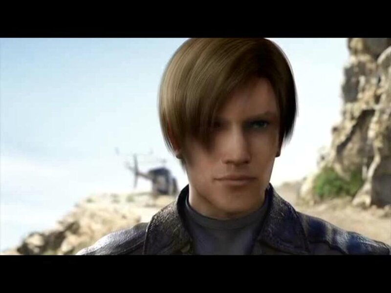 Leon S. Kennedy in a rocky landscape