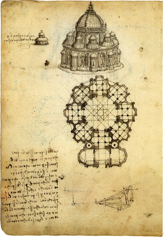 Leonardo da Vinci architectural sketch
