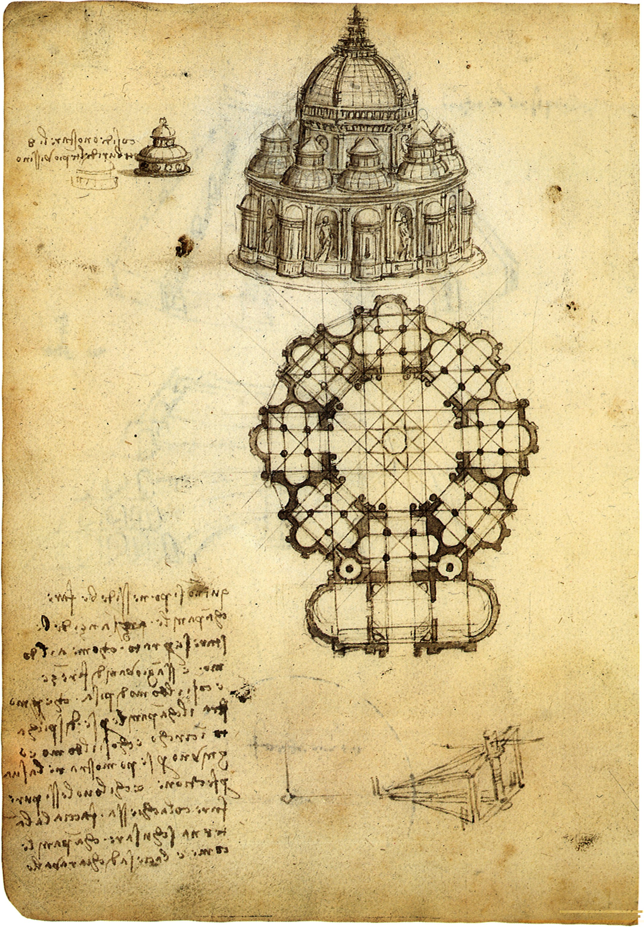 Leonardo da Vinci architectural sketch