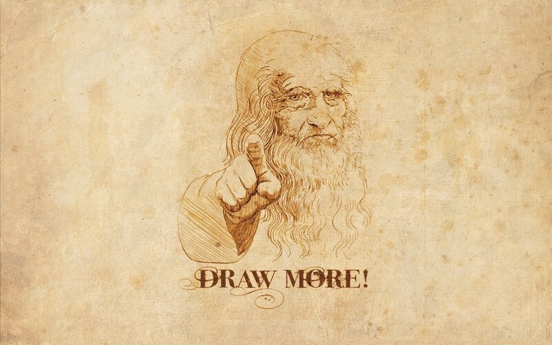 Leonardo Da Vinci Drawing — Brown