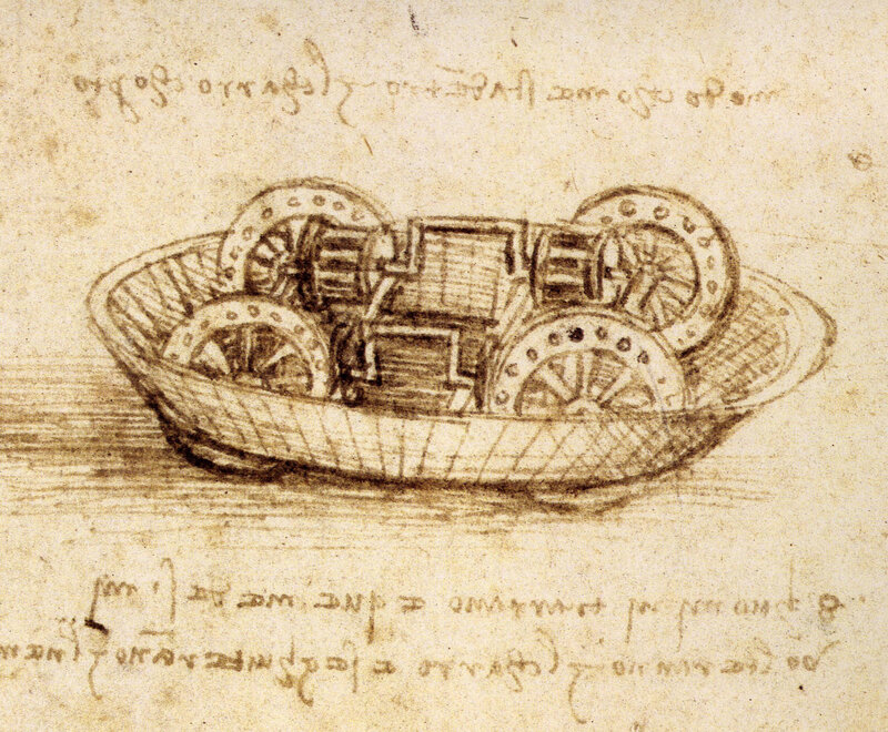 Leonardo da Vinci's armored vehicle sketch