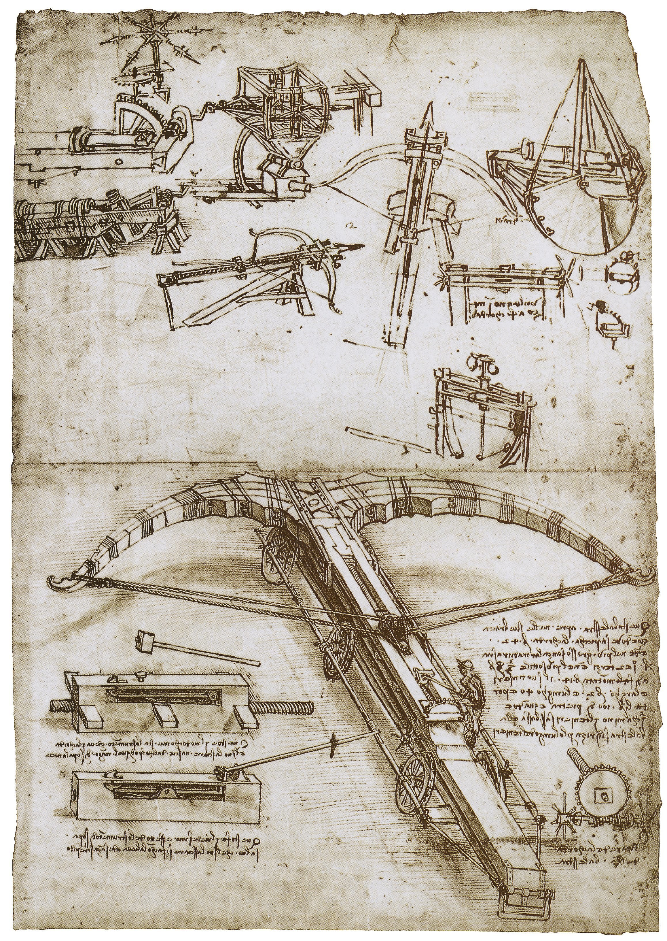 Leonardo da Vinci's crossbow designs