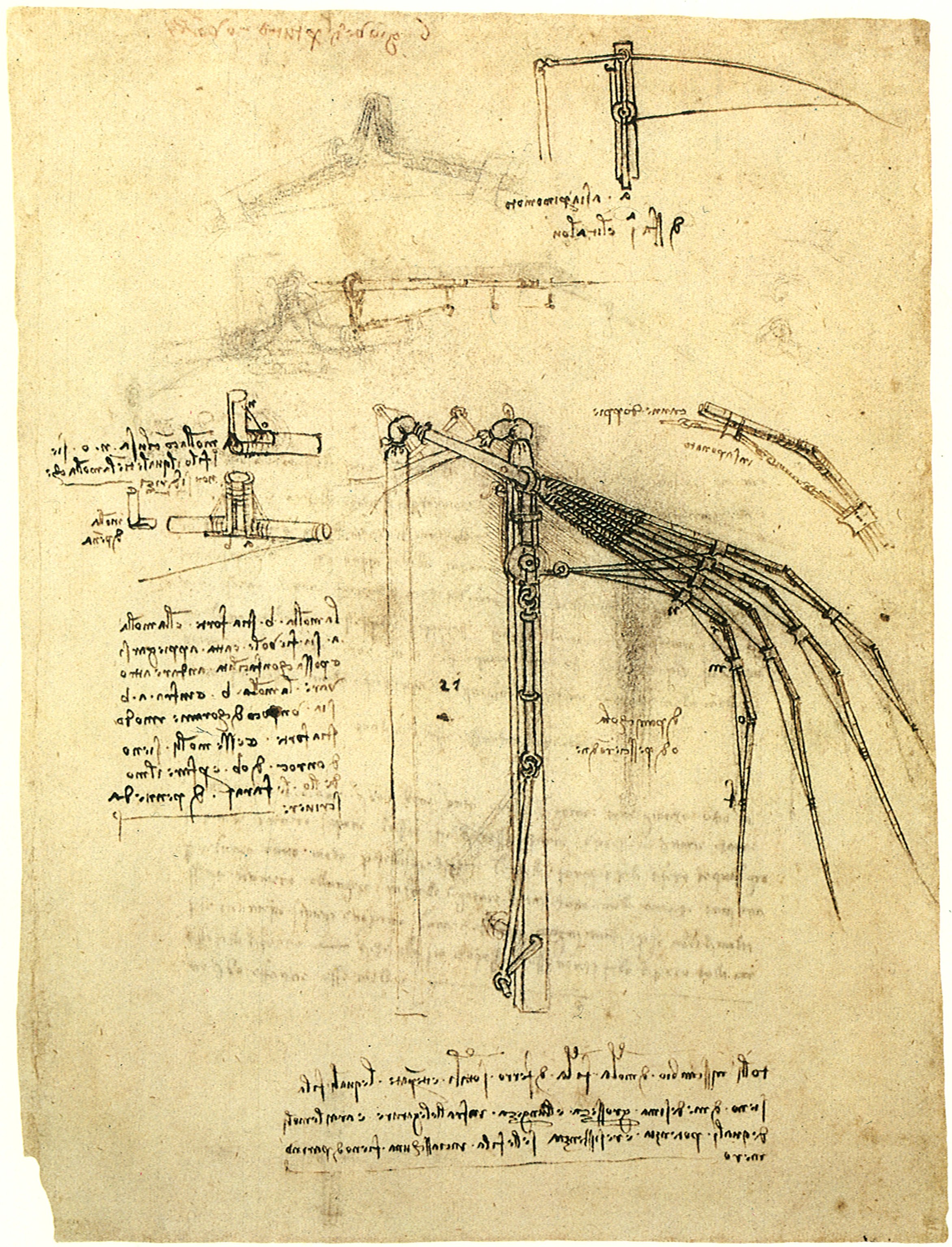 Leonardo da Vinci's flying machine sketches