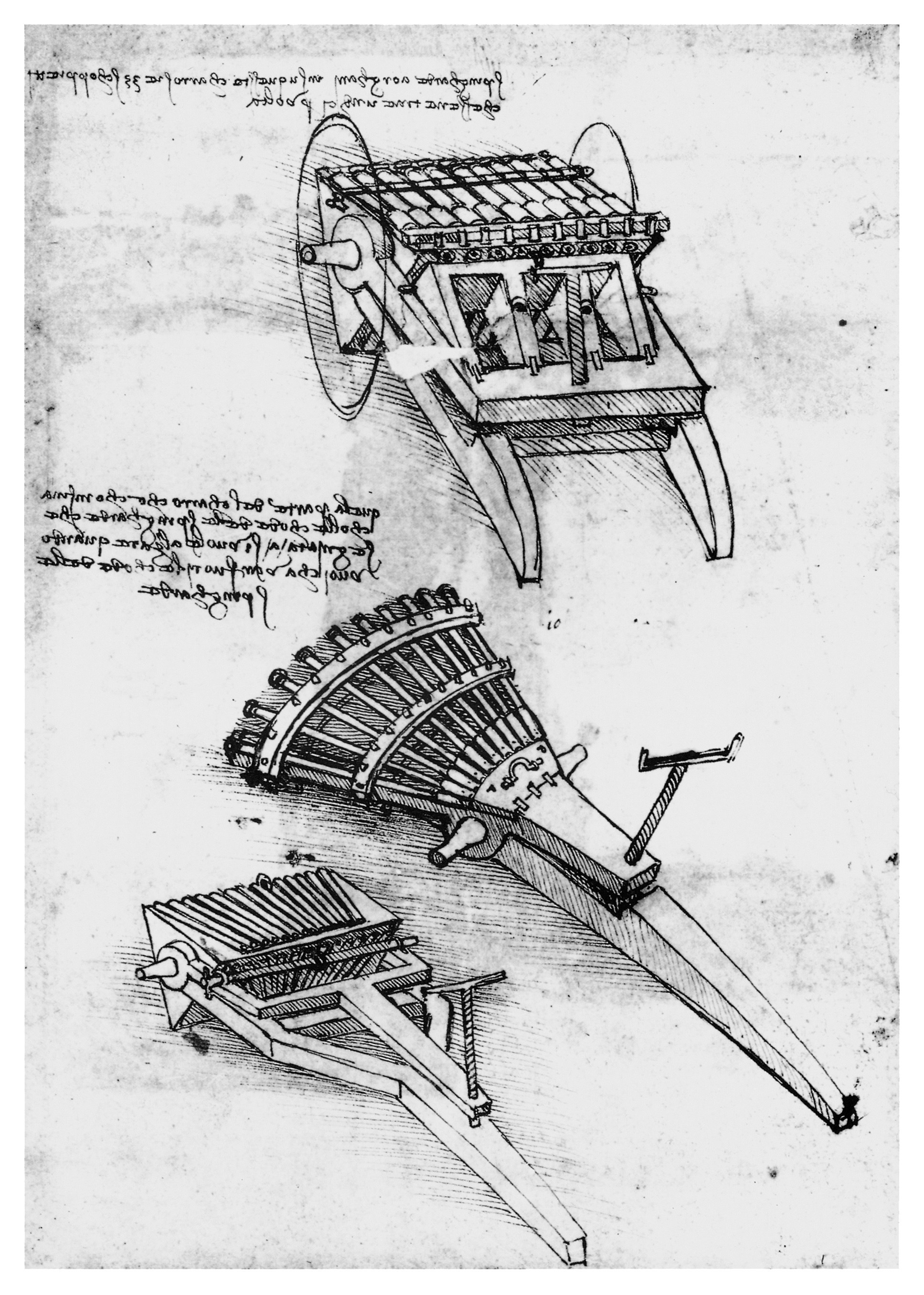 Leonardo da Vinci's war machine sketches