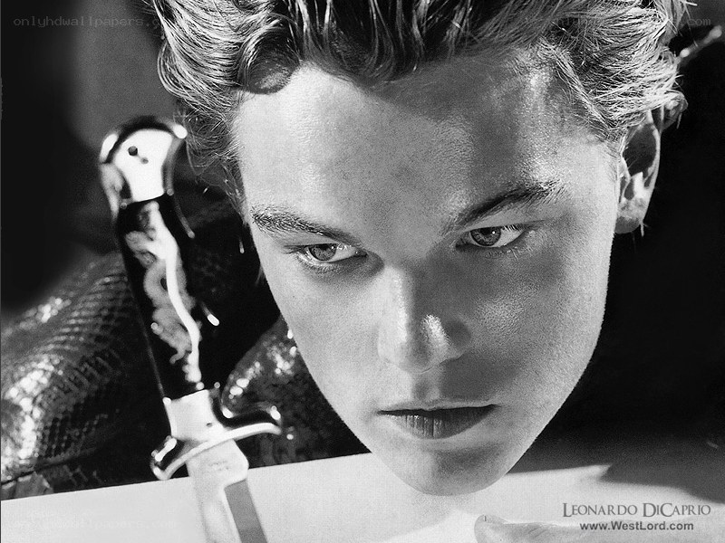 Leonardo DiCaprio with knife