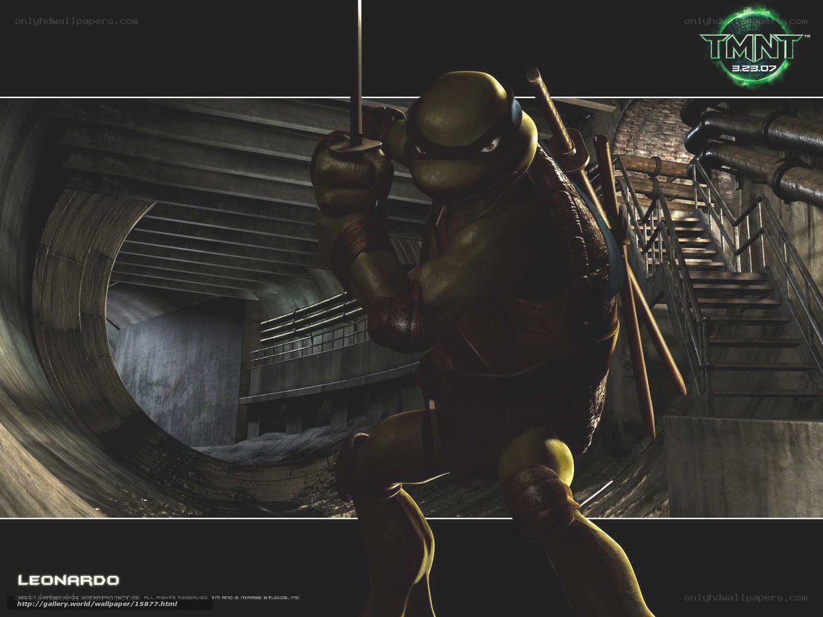 Leonardo in sewer tunnel