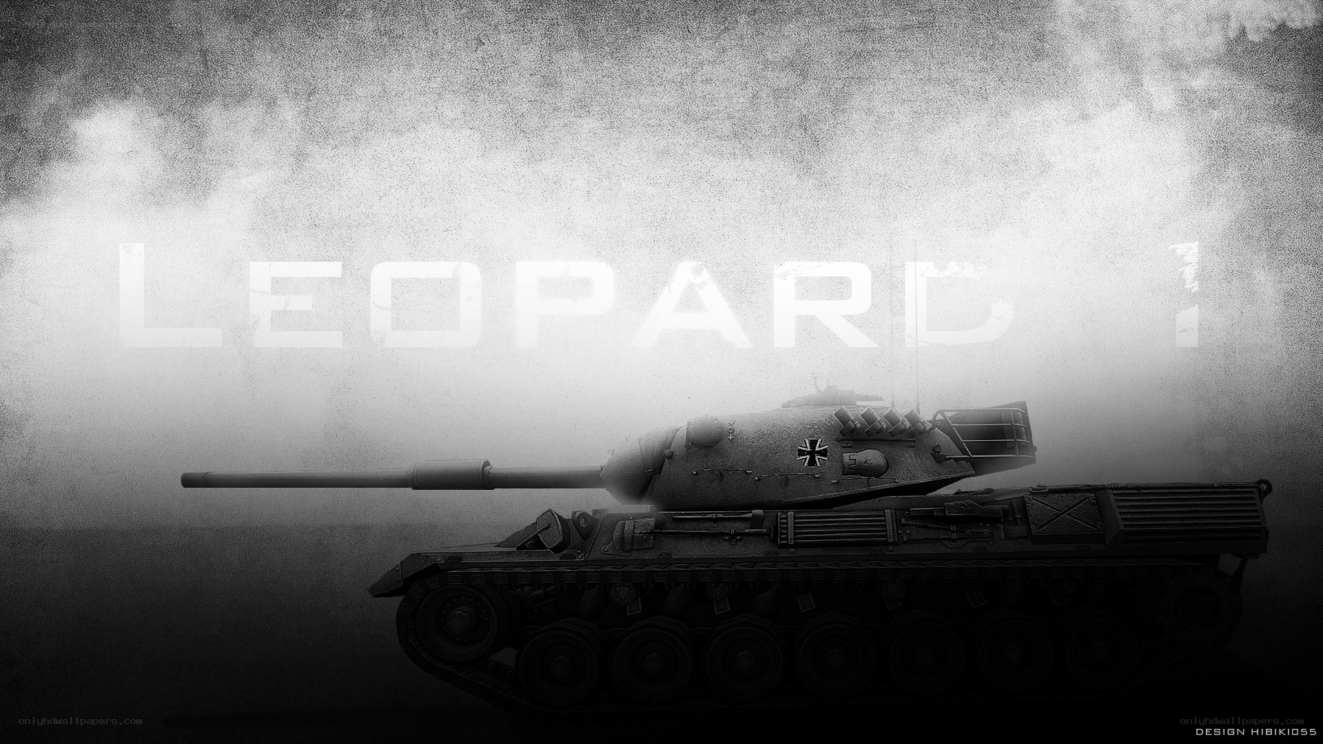 Leopard 1 tank in fog