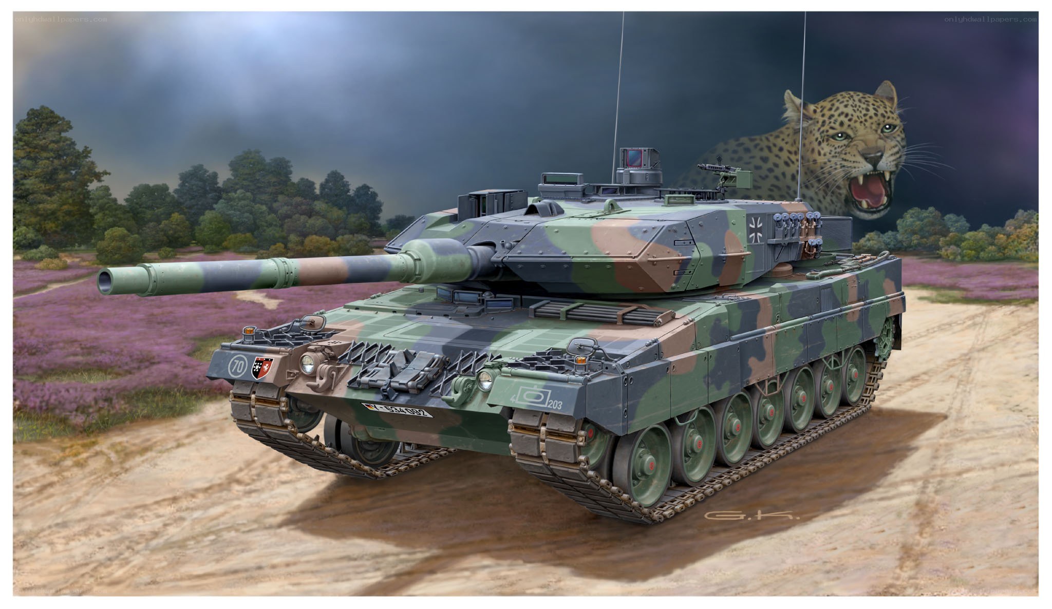 Leopard 2 tank in camouflage