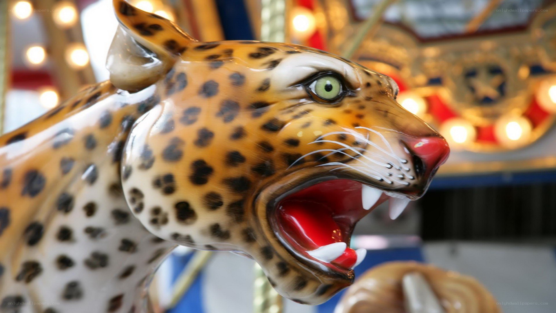 Leopard carousel figure