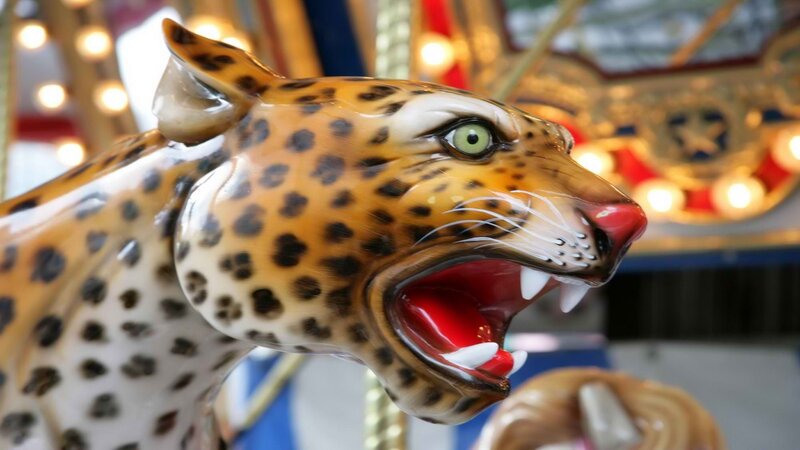 Leopard Carousel Figure — Brown