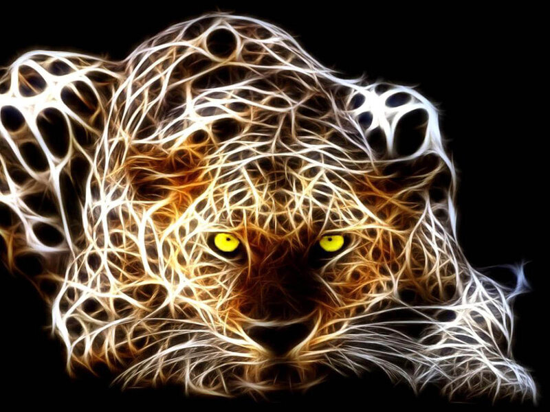 Leopard Head — Black, Dramatic, Digital Art