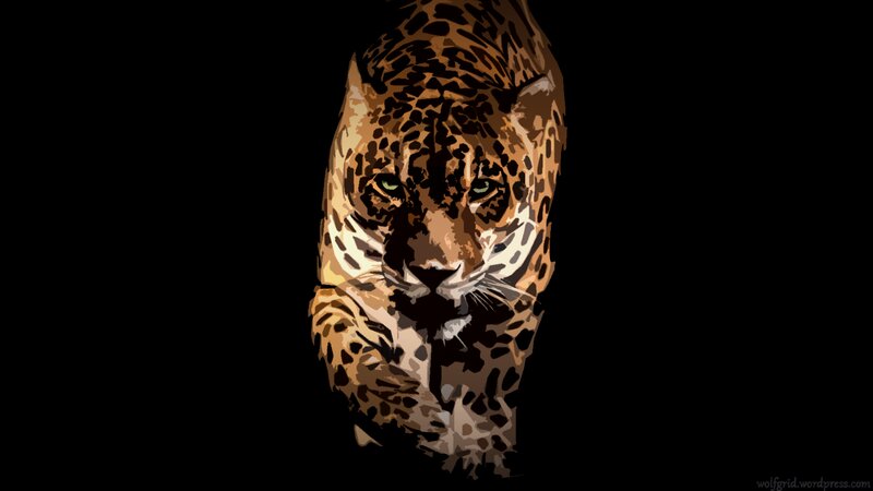 Leopard in Dark Background — Brown