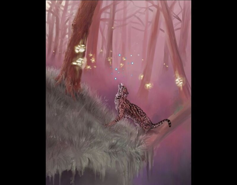 Leopard in Forest — Pink