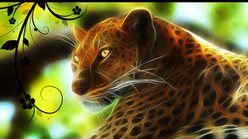 Leopard in Forest — Yellow