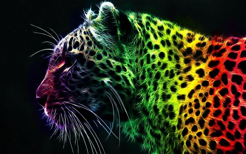 Leopard in Neon Colors — Green