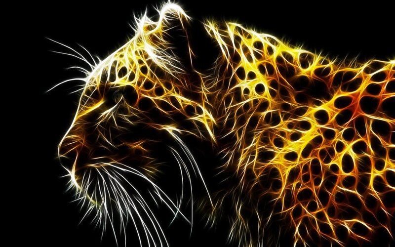 Leopard in Neon Light — Yellow