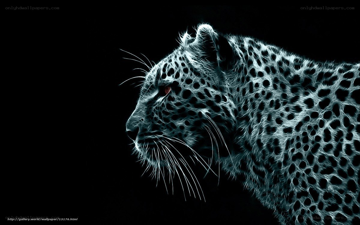 leopard in neon light